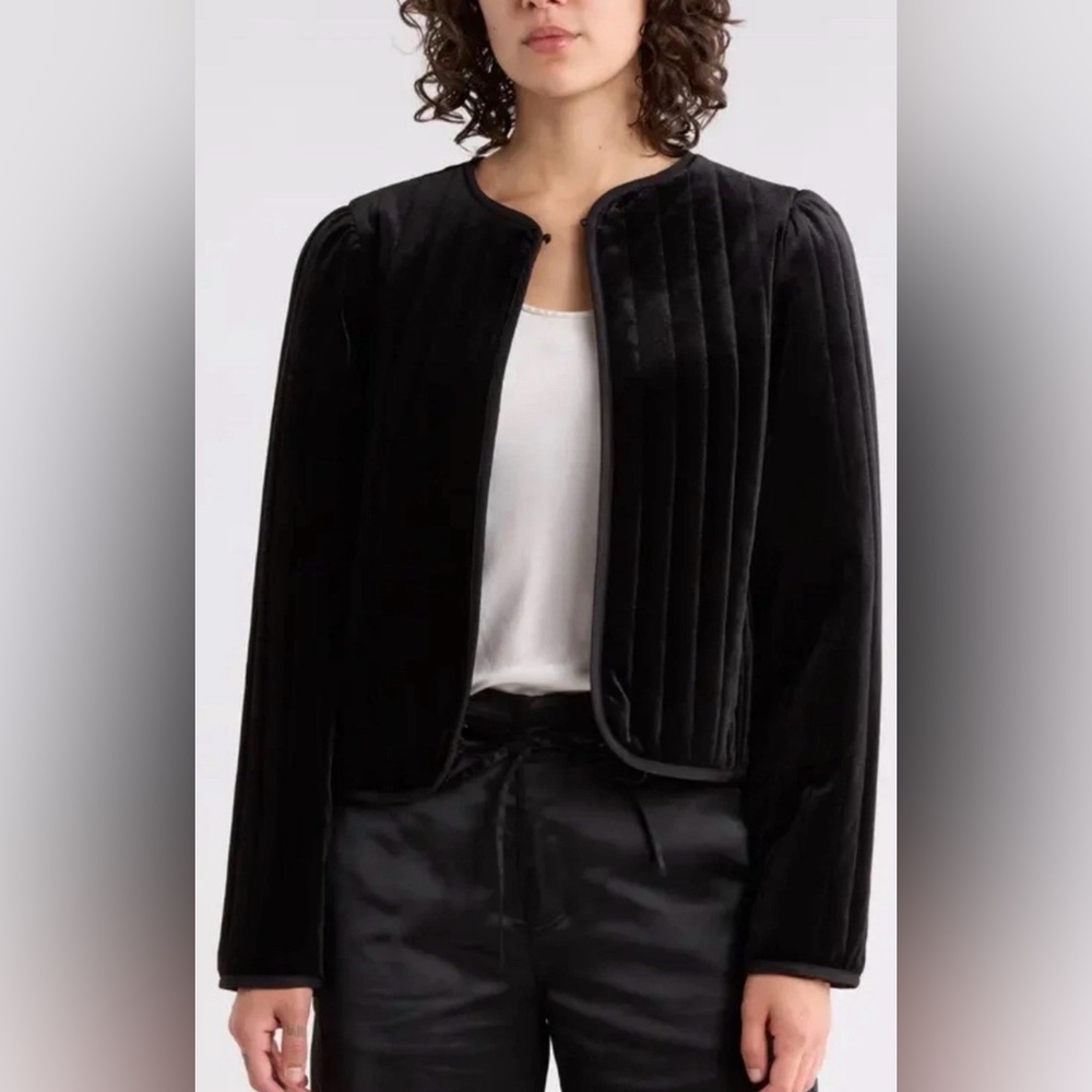 Sanctuary quilted velvet jacket XL NWT